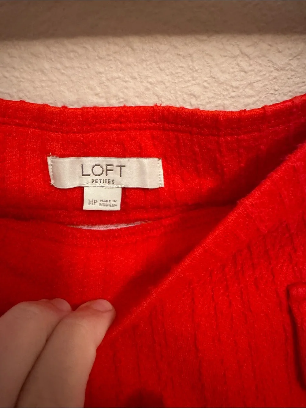 LOFT Cherry Red Mini Skirt with Button-Trim Flap Pockets